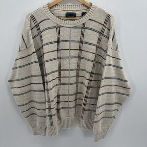Vintage Colours Sweater 3D Knit Biggie Cosby Chunky XL Made in USA Lk Coogi Y2K
